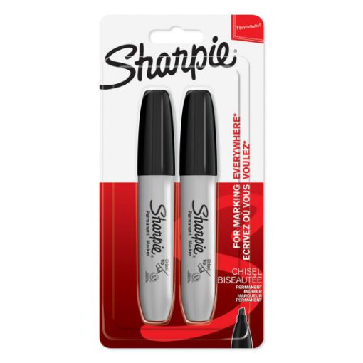 Picture of Sharpie Chisel Perm Markers Black 2 Pack