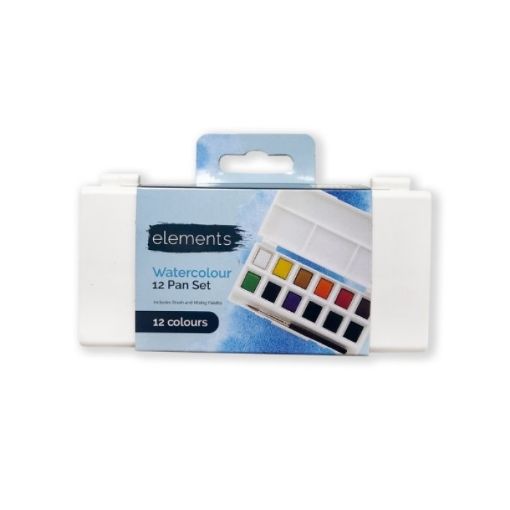 Picture of Elements Watercolour 12 Half Pan Set with Mini Brush