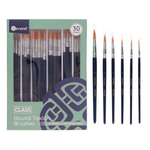 Picture of Ormond Classpack Round Taklon Brushes 30 Pack