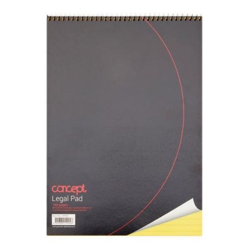 Picture of Concept A4 Spiral Legal Pad Canary 160pg