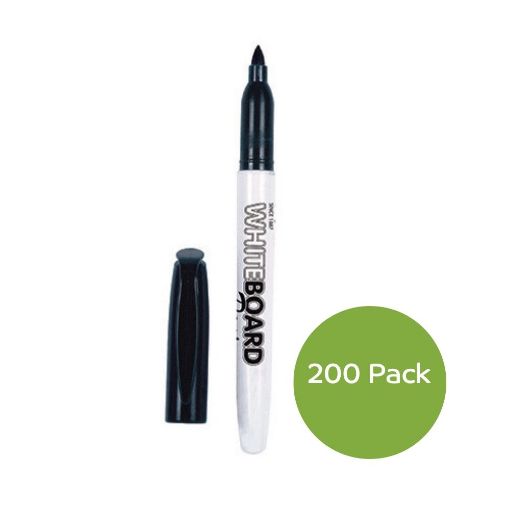 Picture of Helix Whiteboard Markers Black 200 Pack