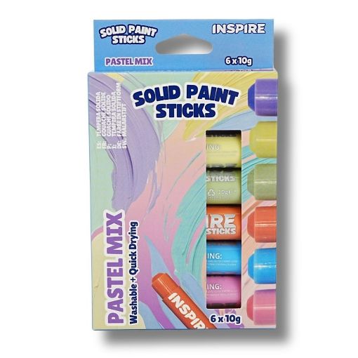 Picture of Inspire Solid Paint Sticks Pastel Colours 6 Pack