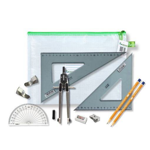 Picture of Pouch Bag with Clips & Uni Set Square