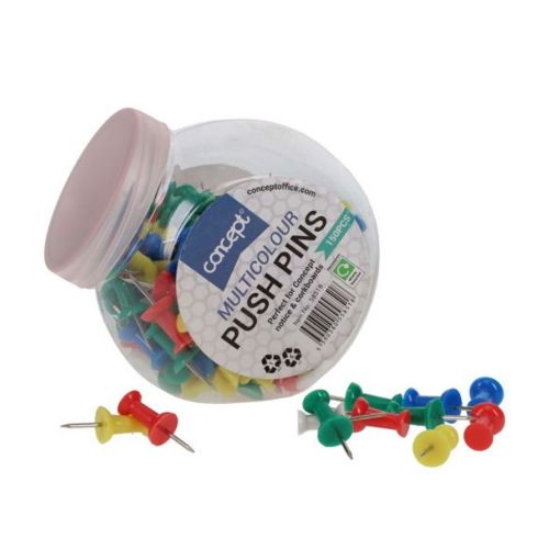 Picture of Concept Multicolour Push Pins 150 Pack