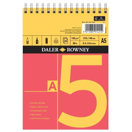 Picture of Daler Rowney Red and Yellow Cartridge Spiral Pads Range