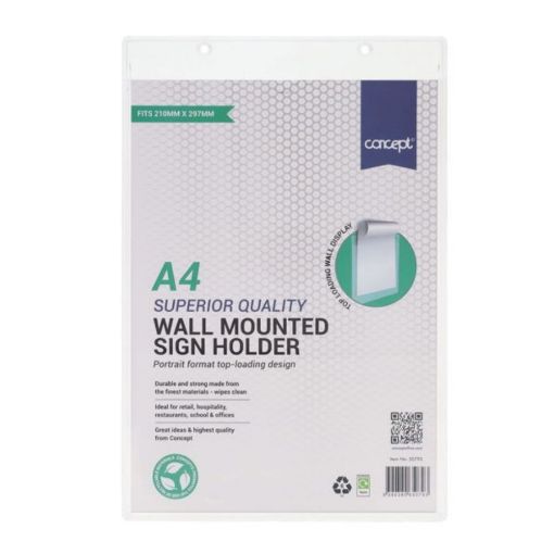 Picture of Concept A4 Wall Mounted Sign Holder - Portrait