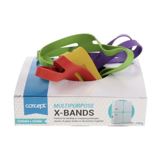Picture of Concept 100g Box X-Bands Size 250x25mm - 4 Asst