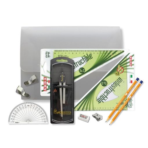 Picture of PolyBox Clutch Pencil Compass, with Clips & Elastika Set Square