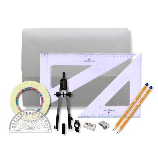 Picture of PolyBox with Pen Holder Compass, Tape & Faber Castell Set Square