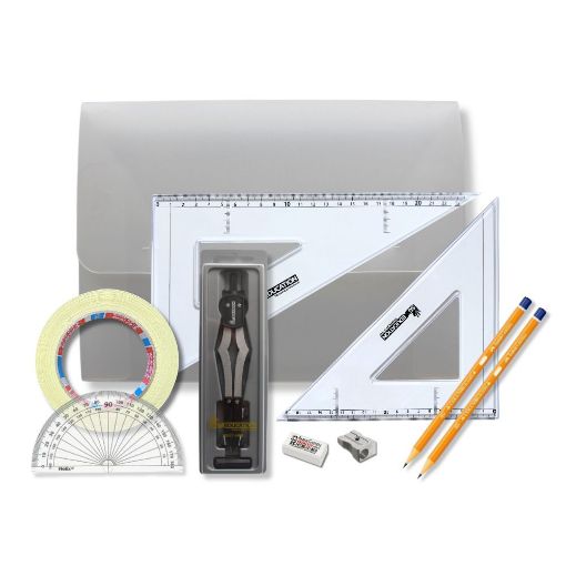Picture of Strong Poly Box with 2 Part Compass, Tape & SG Set Square