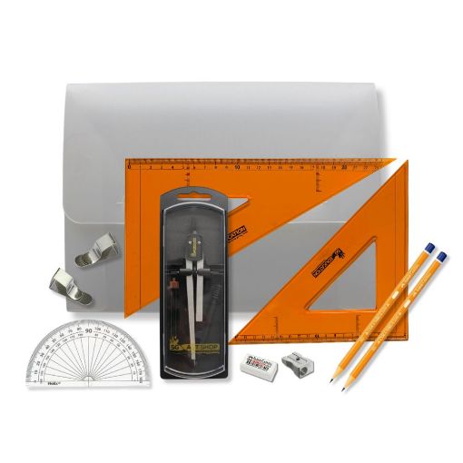 Picture of PolyBox Clutch Pencil Compass, with Clips & SG Strong Set Square