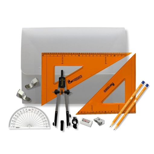 Picture of PolyBox with Pen Holder Compass, Clips & SG Strong Set Square