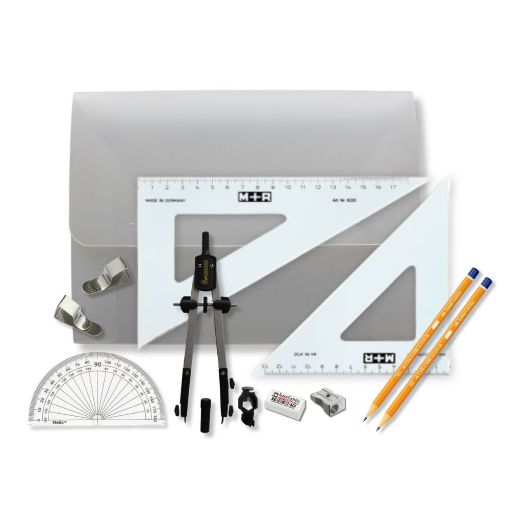 Picture of PolyBox with Pen Holder Compass, Clips & SG Set Square (0 at Edge)