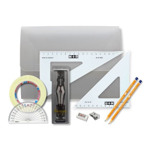 Picture of Strong Poly Box with 2 Part Compass, Tape & SG Set Square (0 at Edge)