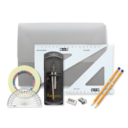 Picture of PolyBox Clutch Pencil Compass, with Tape & SG Set Square (0 at Edge)
