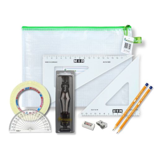 Picture of Pouch Bag with 2 Part Compass, Tape & SG Set Square (0 at Edge)