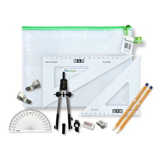 Picture of Pouch Bag with Pen Holder Compass, Clips & SG Set Square (0 at Edge)