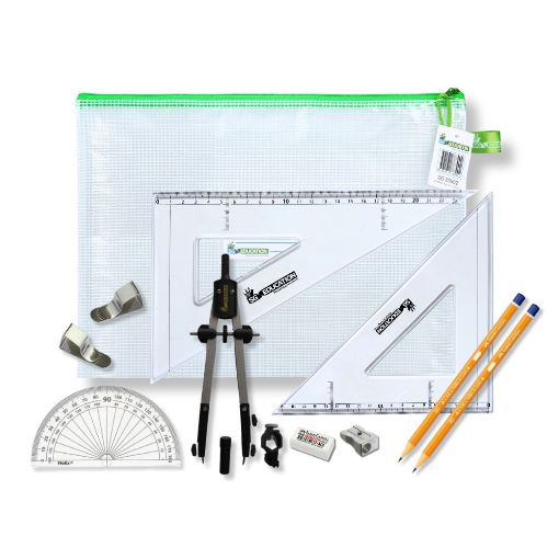 Picture of Pouch Bag with Pen Holder Compass, Clips & SG Set Square