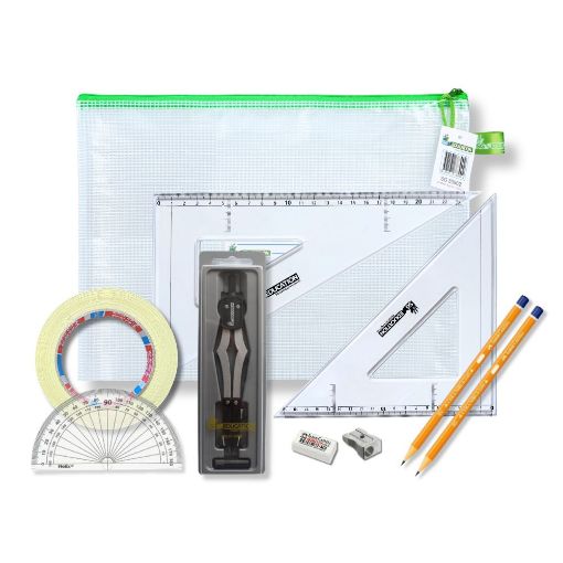 Picture of Pouch Bag with 2 Part Compass, Tape & SG Set Square
