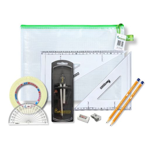 Picture of Pouch Bag with Clutch Pencil Compass, Tape & SG Set Square