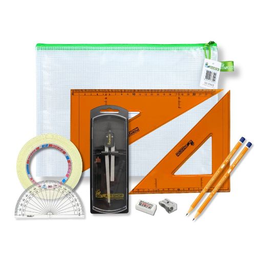 Picture of Pouch Bag with Clutch Pencil Compass, Tape & SG Strong Set Square