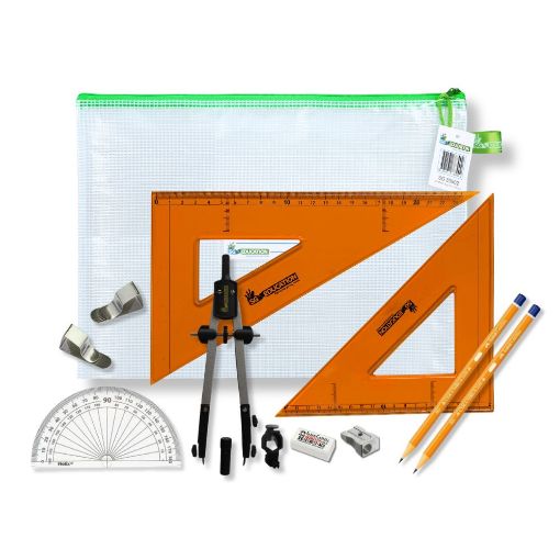 Picture of Pouch Bag with Pen Holder Compass, Clips & SG Strong Set Square
