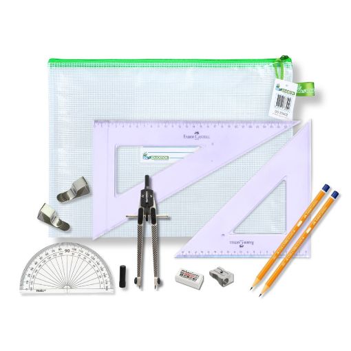 Picture of Pouch Bag with Clips & Faber Castell Set Square