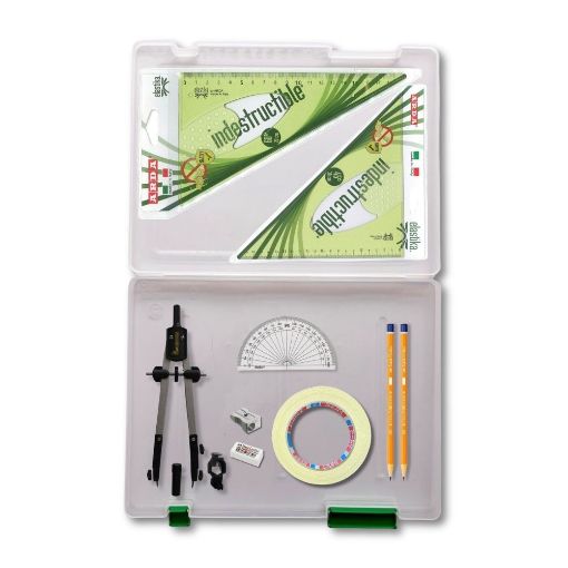 Picture of Tuff Box with Pen Holder Compass, Tape & Elastika Set Square