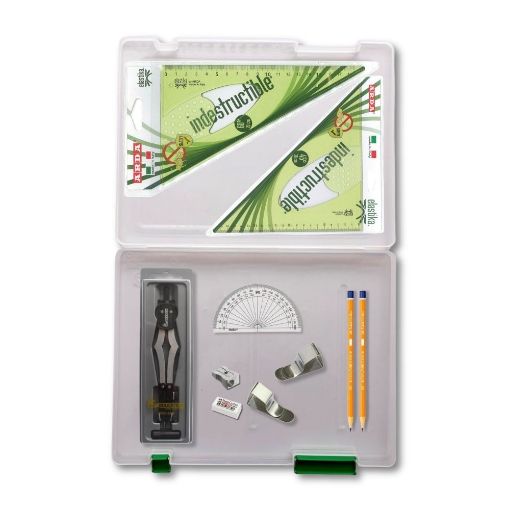 Picture of Tuff Box with 2 Part Compass, Tape & Elastika Set Square