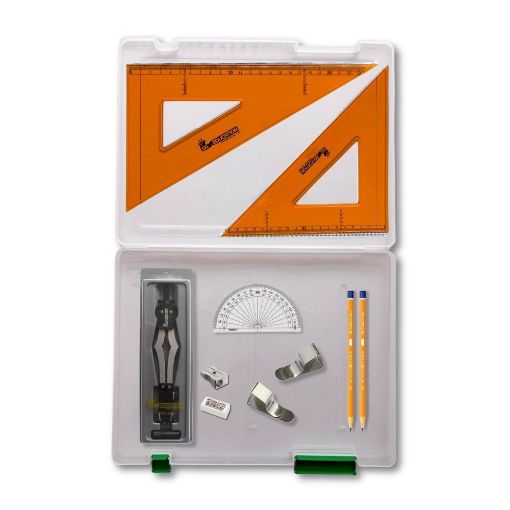 Picture of Tuff Box with 2 Part Compass, Clips & SG Strong Set Square